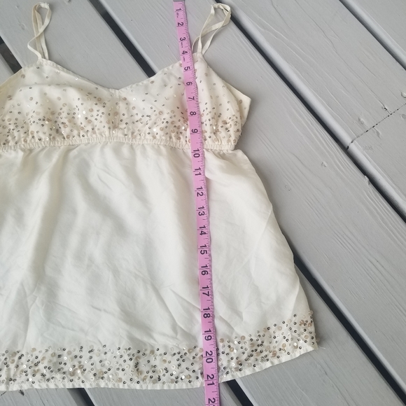 XS Old Navy cream top w sequins - Picture 8 of 13